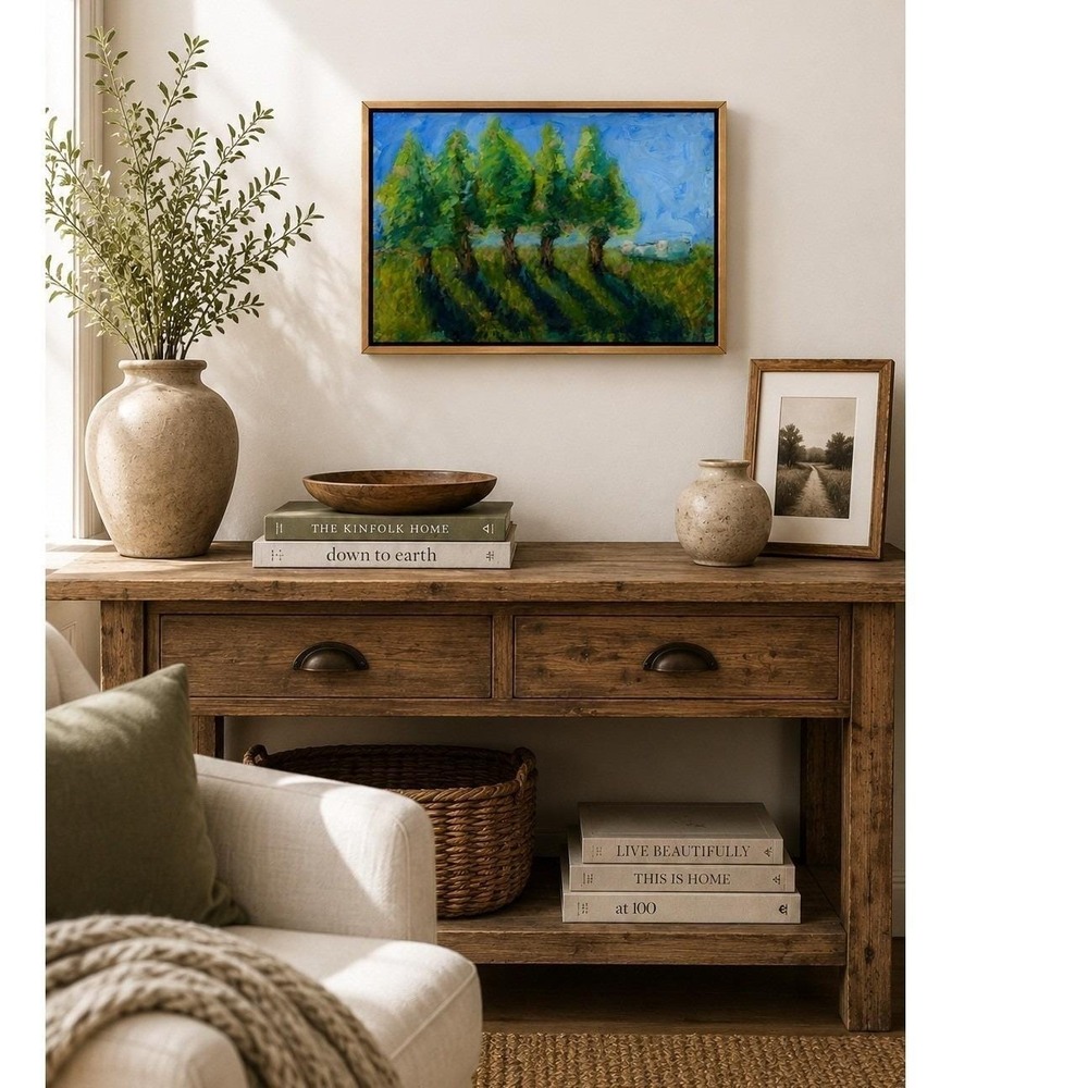 Where the Light Stayed Impressionist Landscape Painting Framed Original 12x16